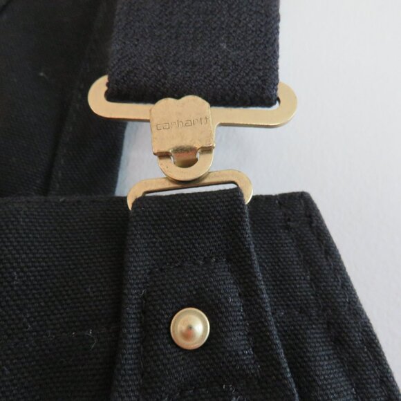 CARHARTT Relaxed Fit Duck Bib Overall in Black Rip Stop Workwear Sz 36 x 36 NWT - Picture 6 of 16